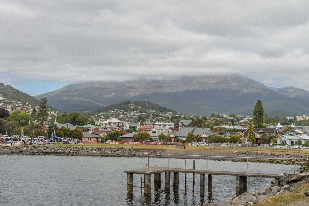 Battery Point looking towards Mt Wellington - Australian Stock Image