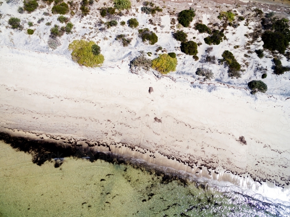 Beach and sand dunes from aerial perspective - Australian Stock Image