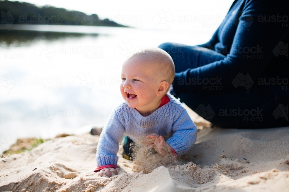 Beach play baby - Australian Stock Image