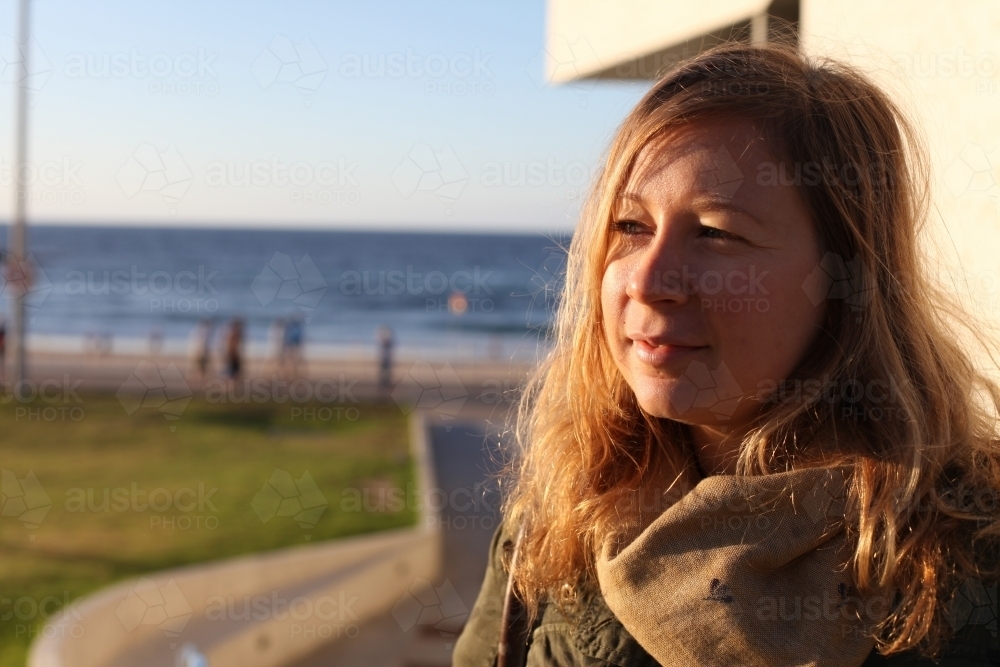 Blonde girl by the beach - Australian Stock Image