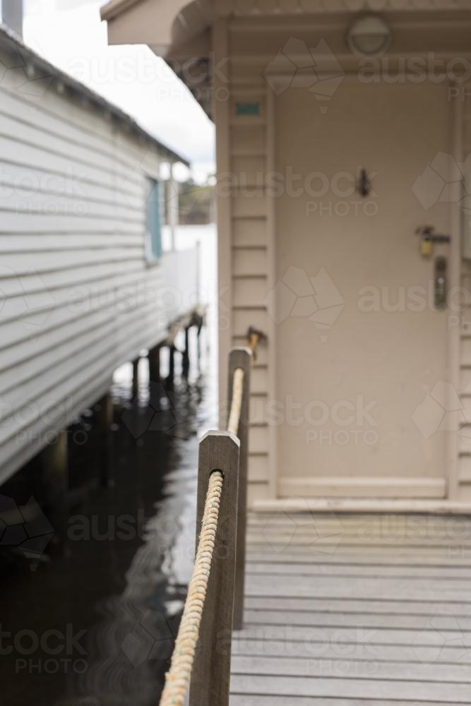 Boat houses at Cornelian Bay - Australian Stock Image