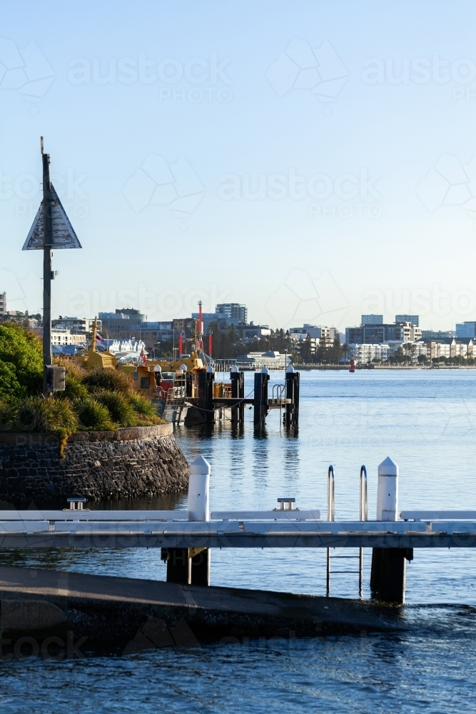 Boat ramp and Jetty in Newcastle port - Australian Stock Image