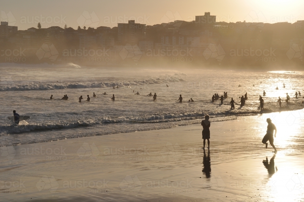 Bondi Beach sunset - Australian Stock Image