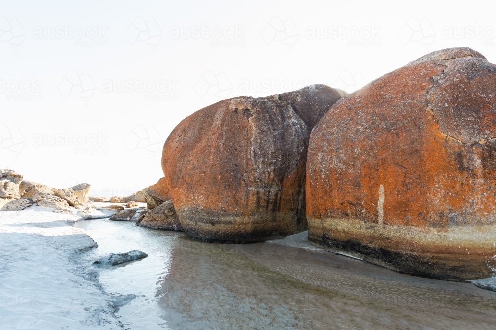 boulder rocks at Squeaky beach in Wilson's Promontory South Gippsland Australia - Australian Stock Image