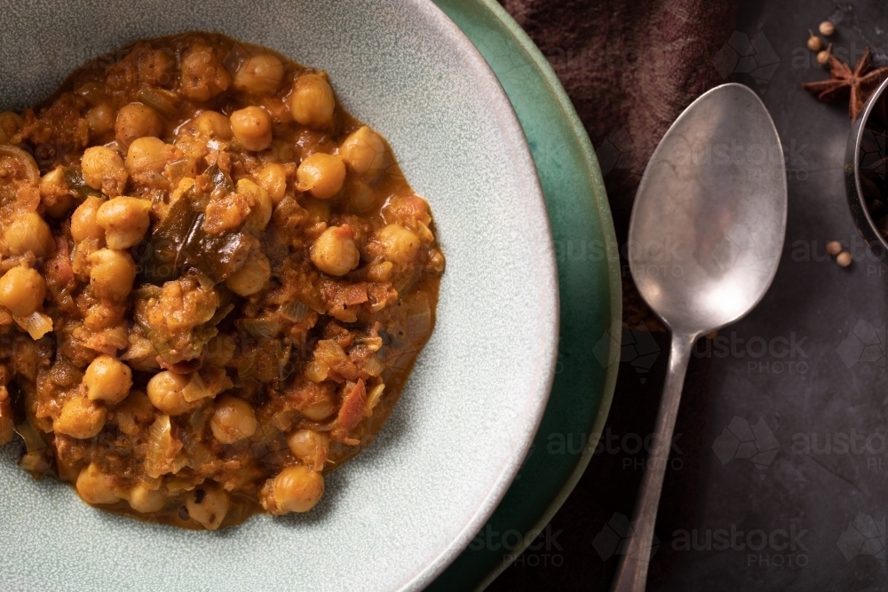 Bowl of Chickpea Curry - Australian Stock Image