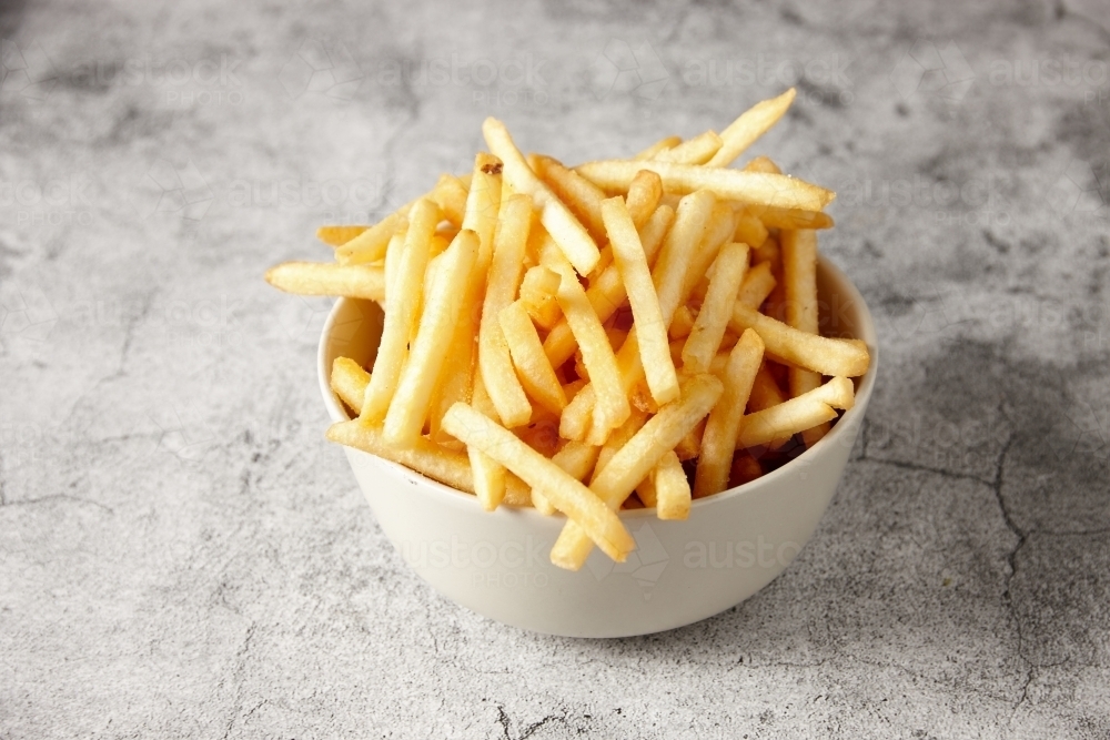 bowl of french-fries - Australian Stock Image