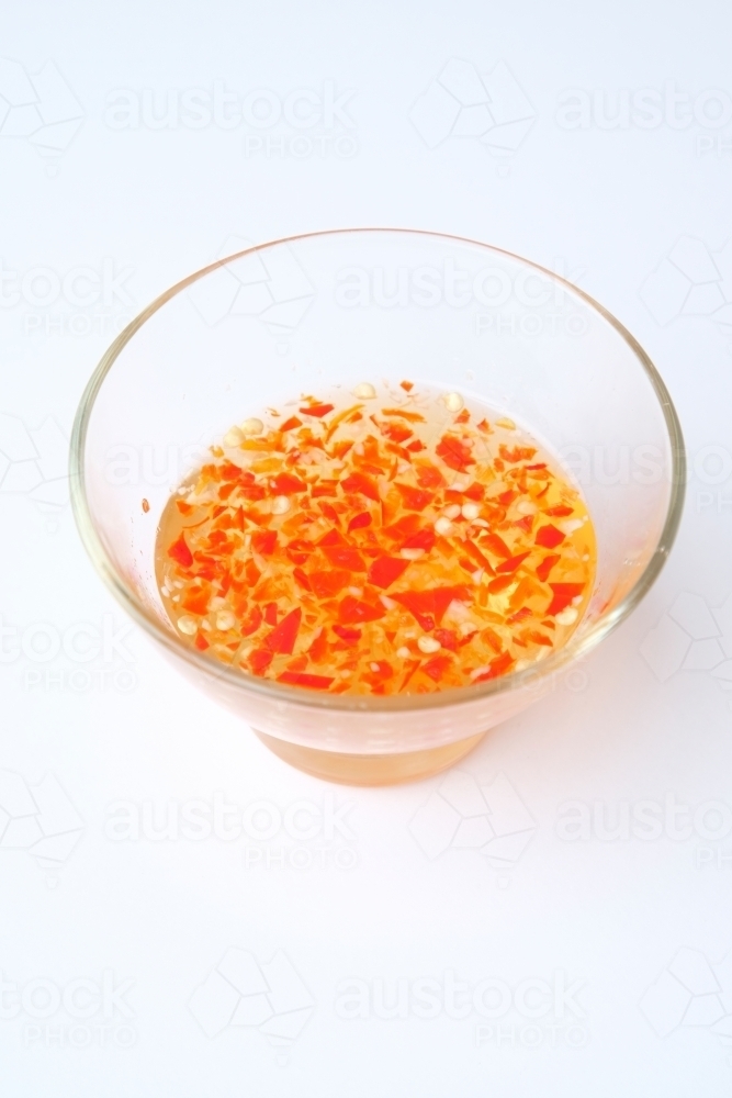 Bowl of vietnamese dipping sauce - Australian Stock Image