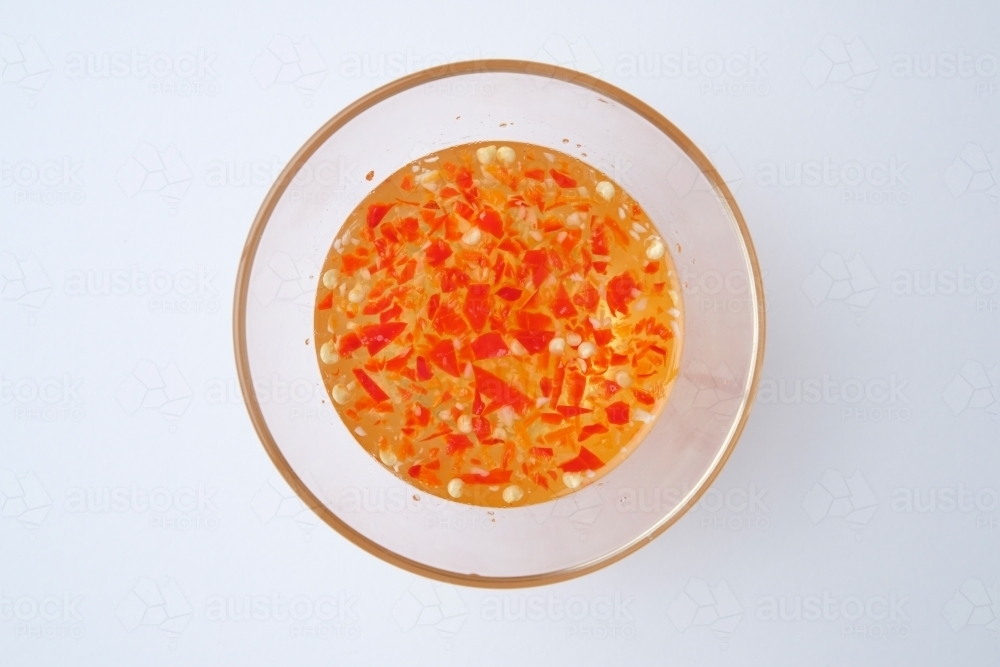 Bowl of vietnamese dipping sauce - Australian Stock Image