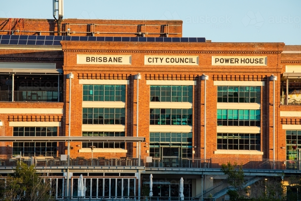 Brisbane Powerhouse venue building along the Brisbane River - Australian Stock Image