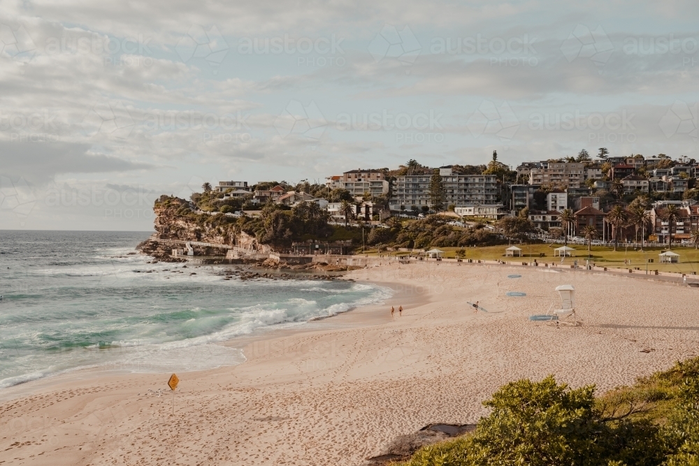 Bronte Beach and headland on a sunny morning - Australian Stock Image