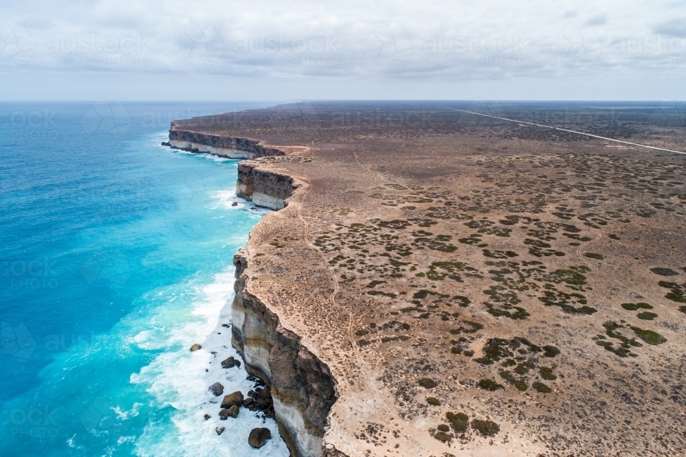 Bunda Cliffs along the Great Australian Bight. - Australian Stock Image