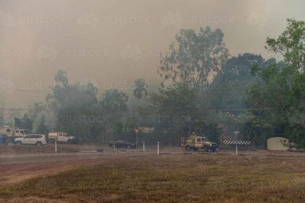 Bushfire in Howard Springs - Australian Stock Image