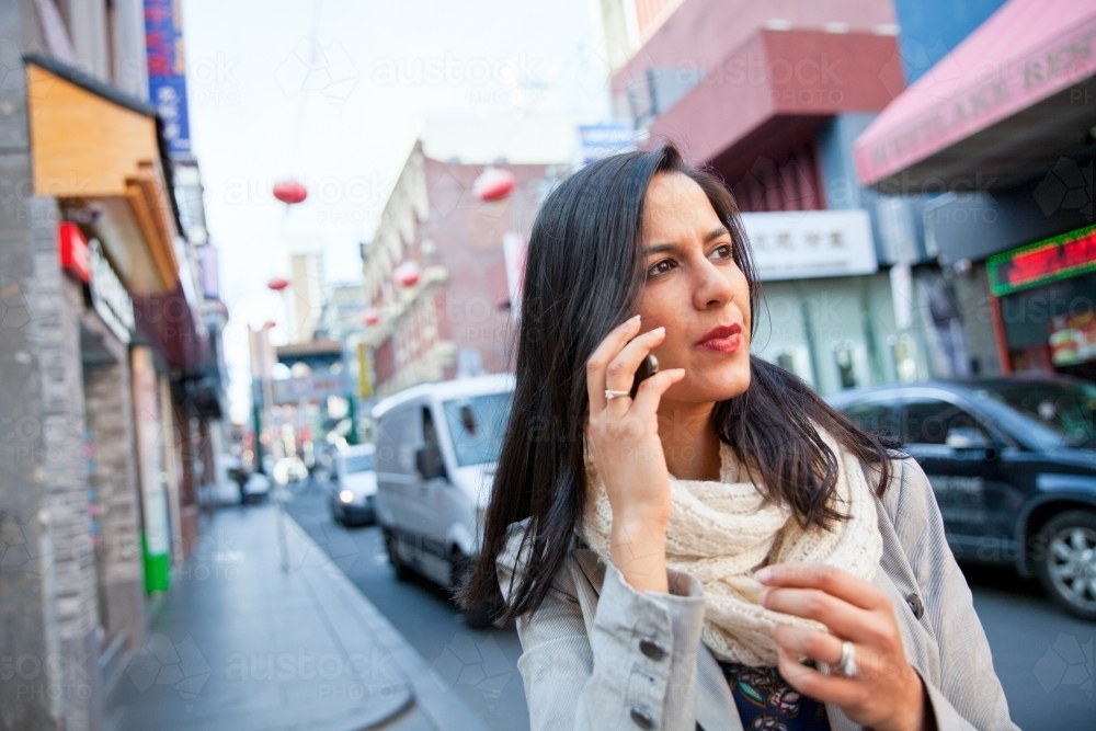 Business Woman in Chinatown Melbourne - Australian Stock Image