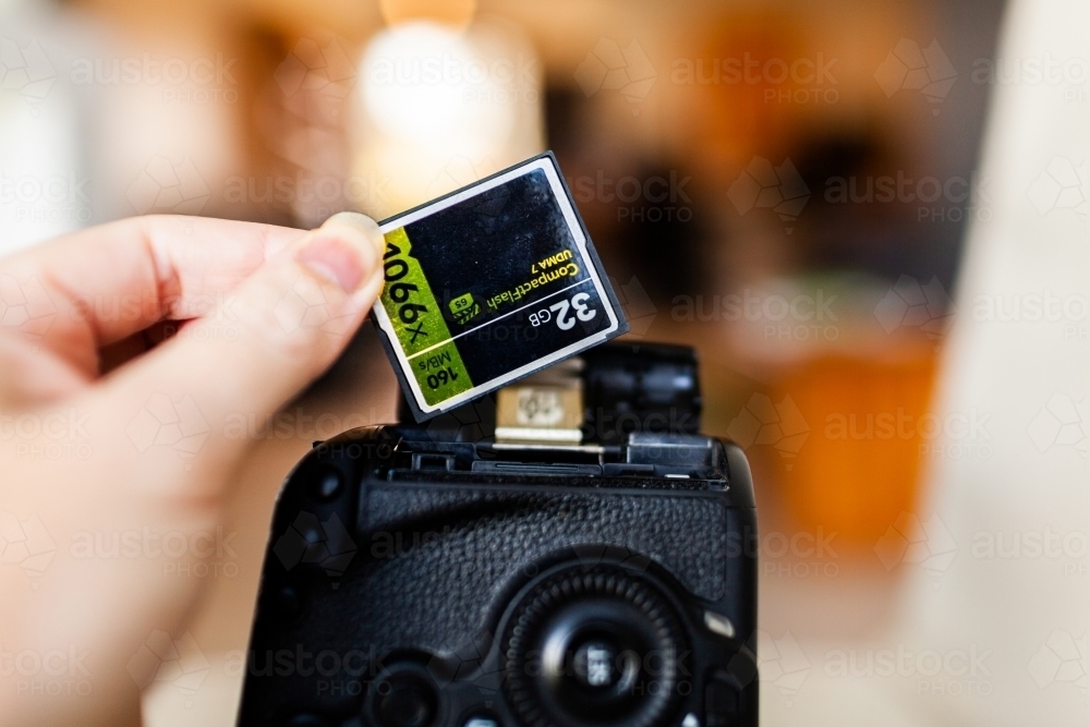 Camera memory card - Australian Stock Image