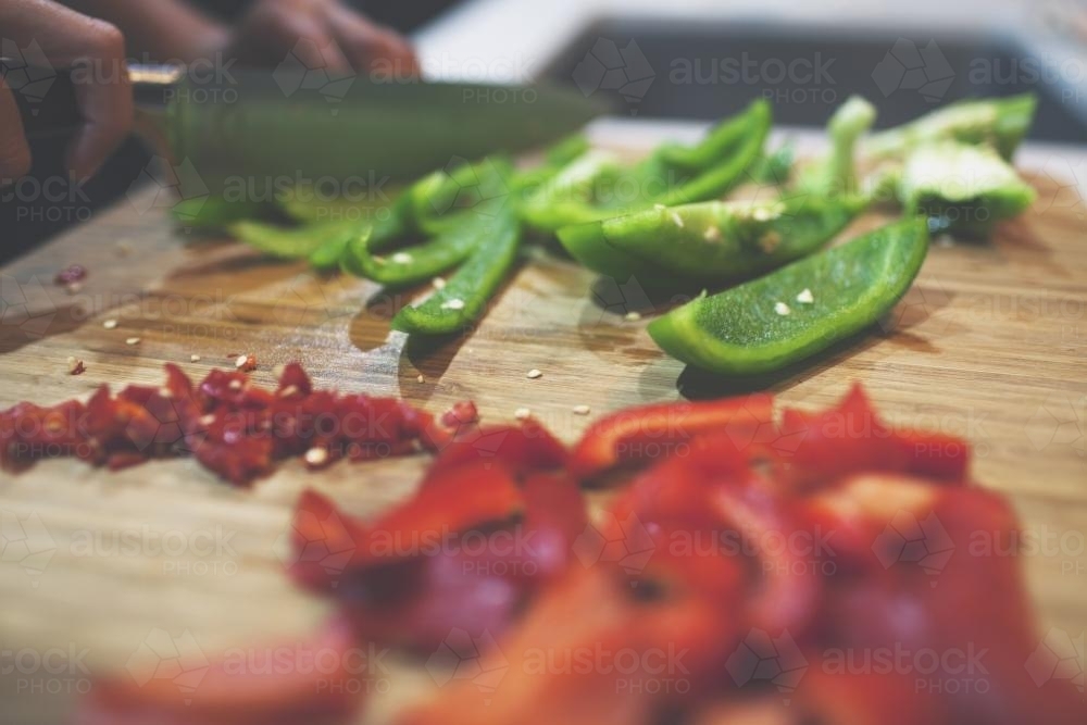 Capsicum cutting board - Australian Stock Image