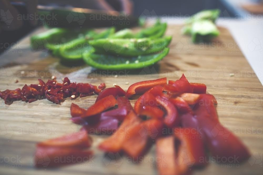 Capsicum cutting board - Australian Stock Image