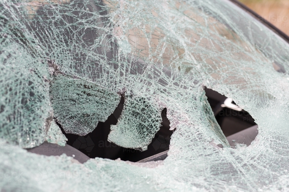 Car damaged in a motor vehicle accident - Australian Stock Image
