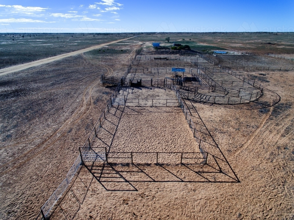 Cattle holding area - Australian Stock Image