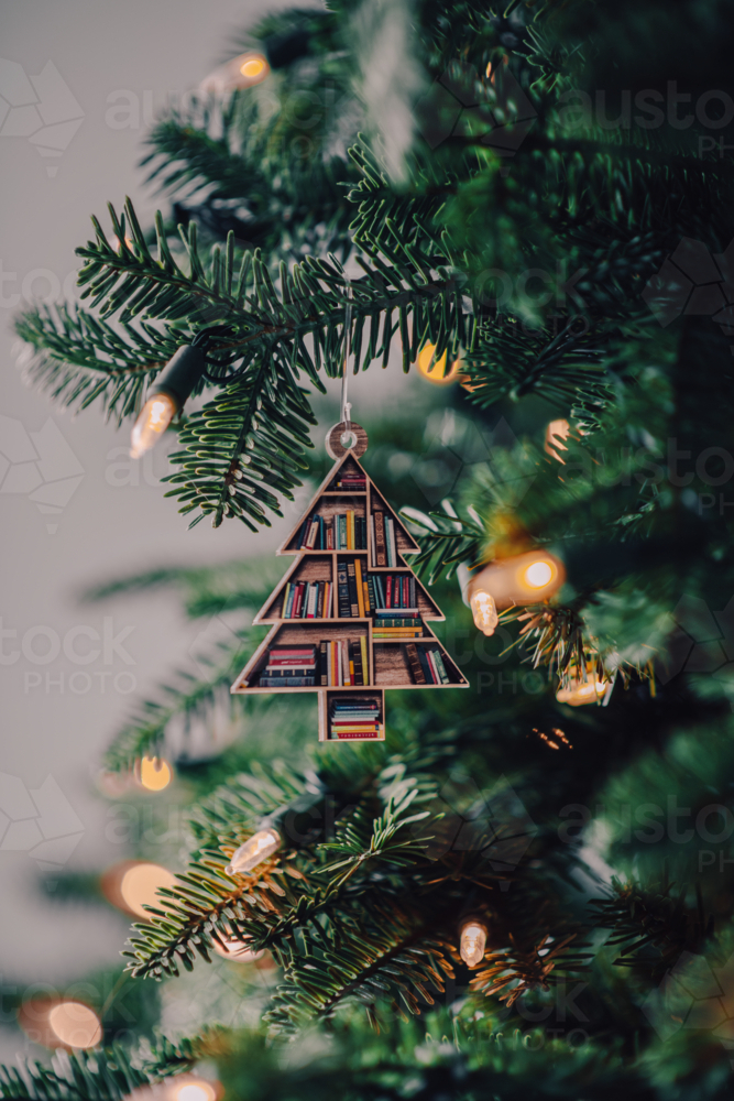 charming xmas ornament with a book lovers theme - Australian Stock Image
