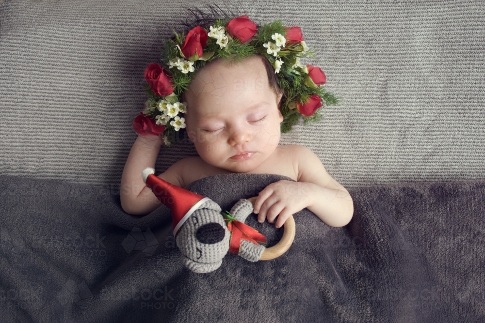 Christmas Australian baby - Australian Stock Image