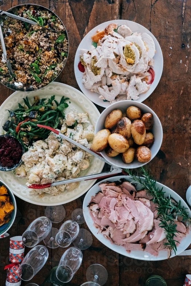 Christmas feasting from above. - Australian Stock Image