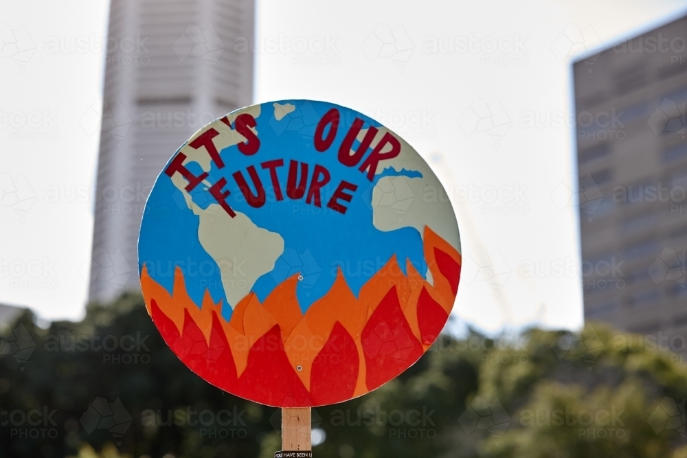 Climate change sign - Australian Stock Image