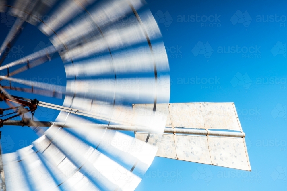 Close up of windmill during motion. - Australian Stock Image