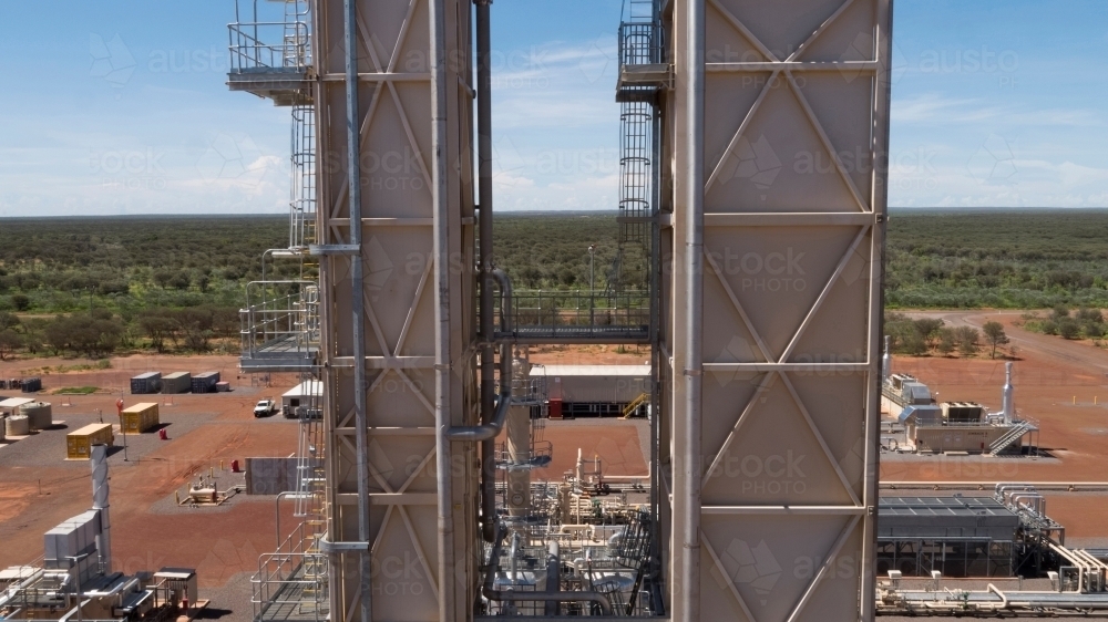 Close up shot of a complex steel structure. - Australian Stock Image