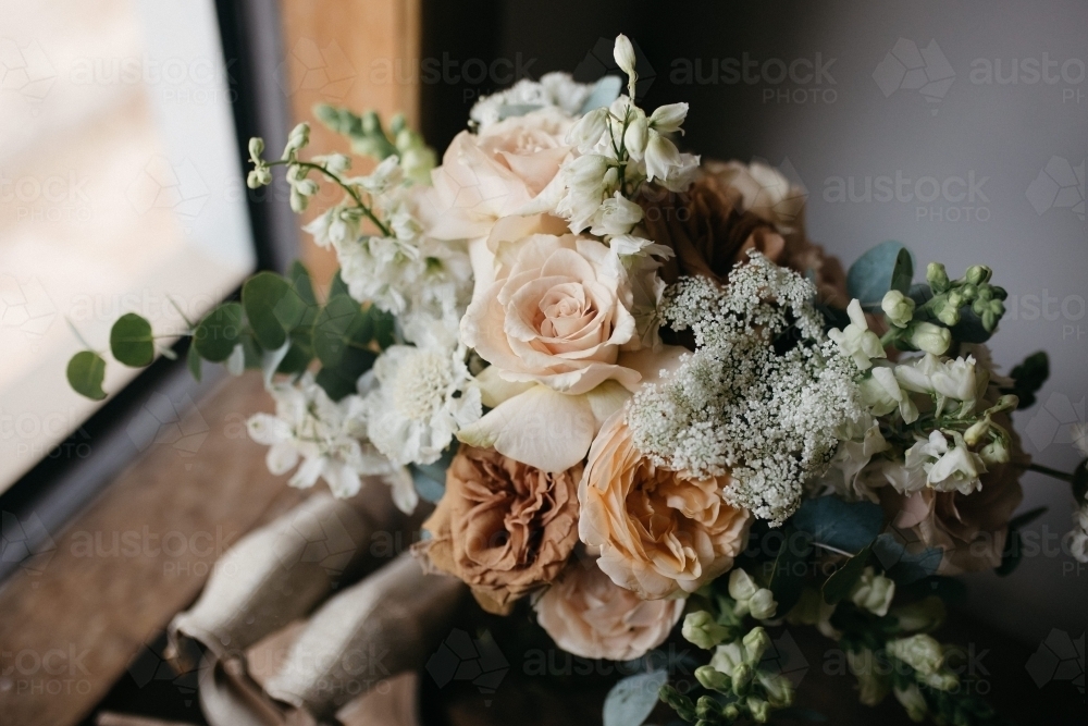 Close up shot of a rose flower arrangement - Australian Stock Image