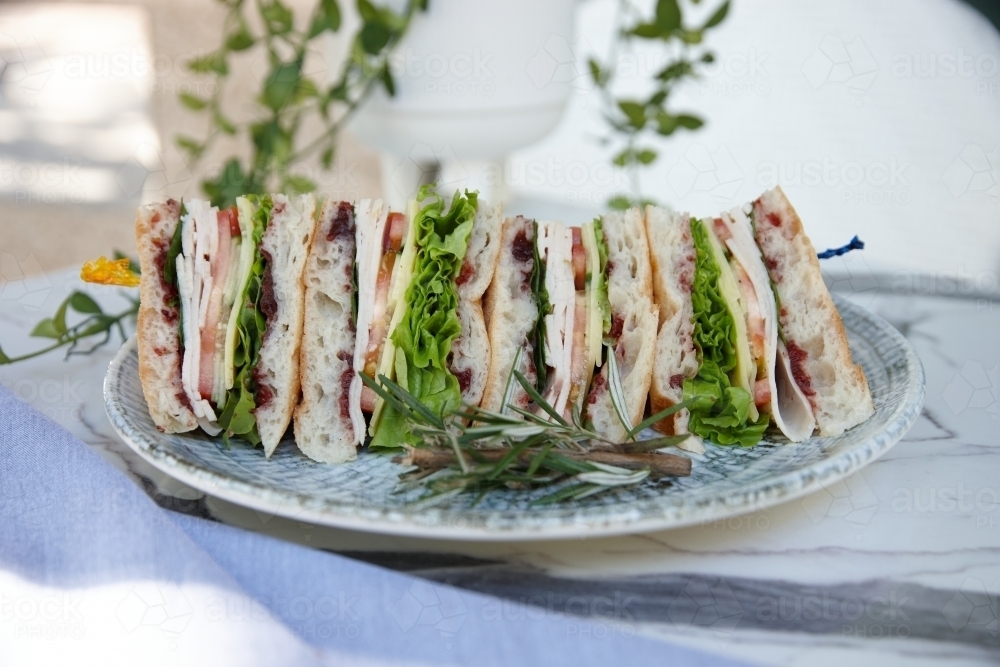 close up shot of clubhouse sandwich - Australian Stock Image