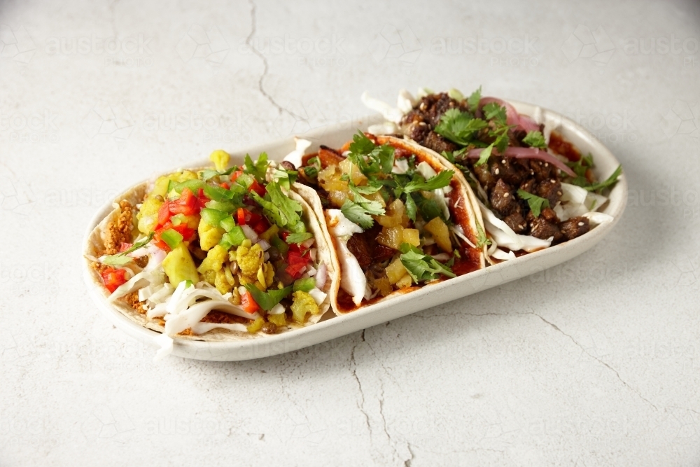 Close up shot of tacos - Australian Stock Image