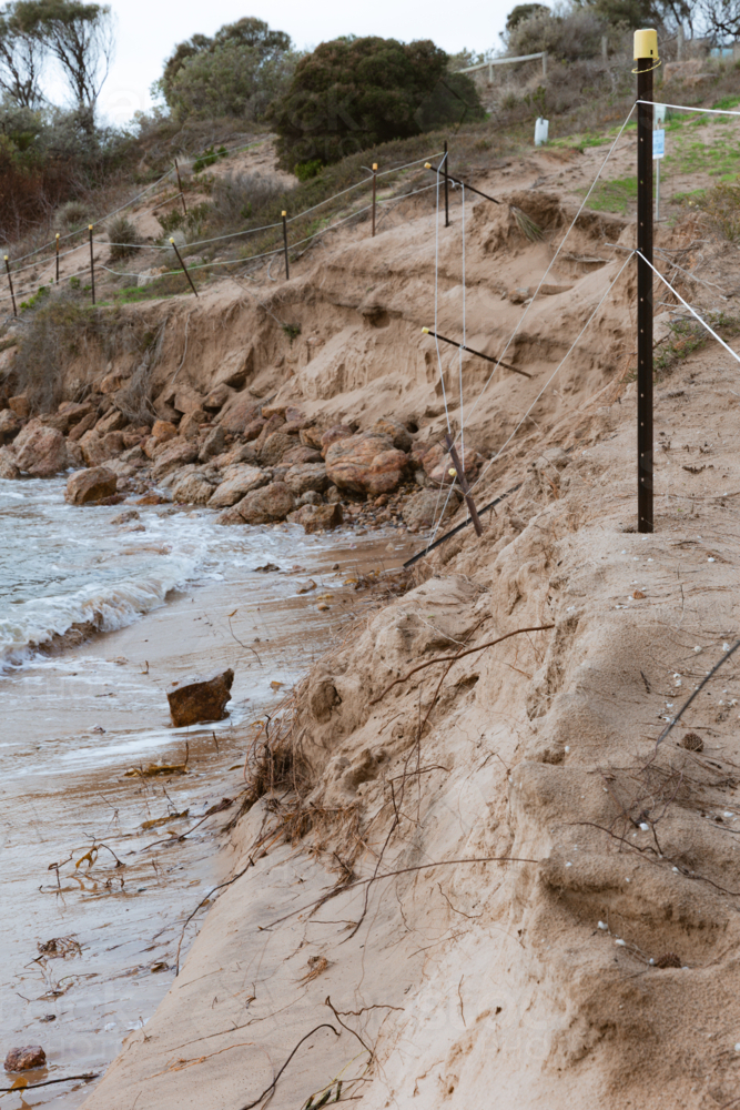 Coastal erosion against Fleurieu Peninsula Conservation Park - Australian Stock Image