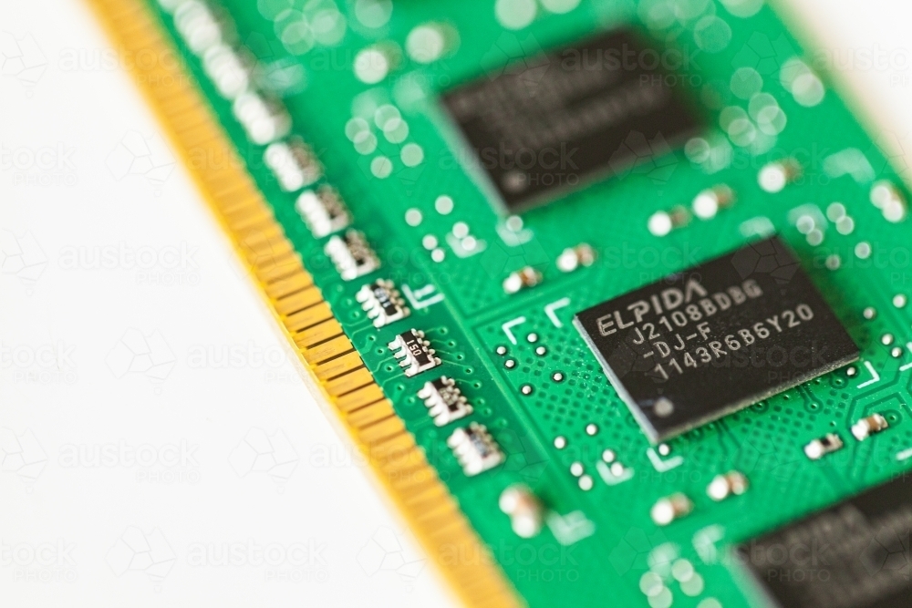 Computer RAM chip - Australian Stock Image