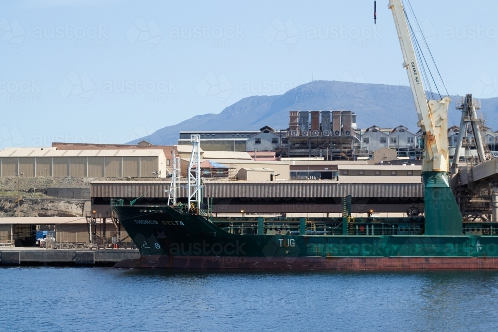 Container ship moored in Hobart - Australian Stock Image