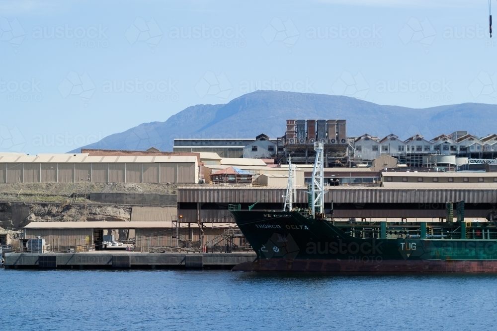 Container ship moored in Hobart - Australian Stock Image