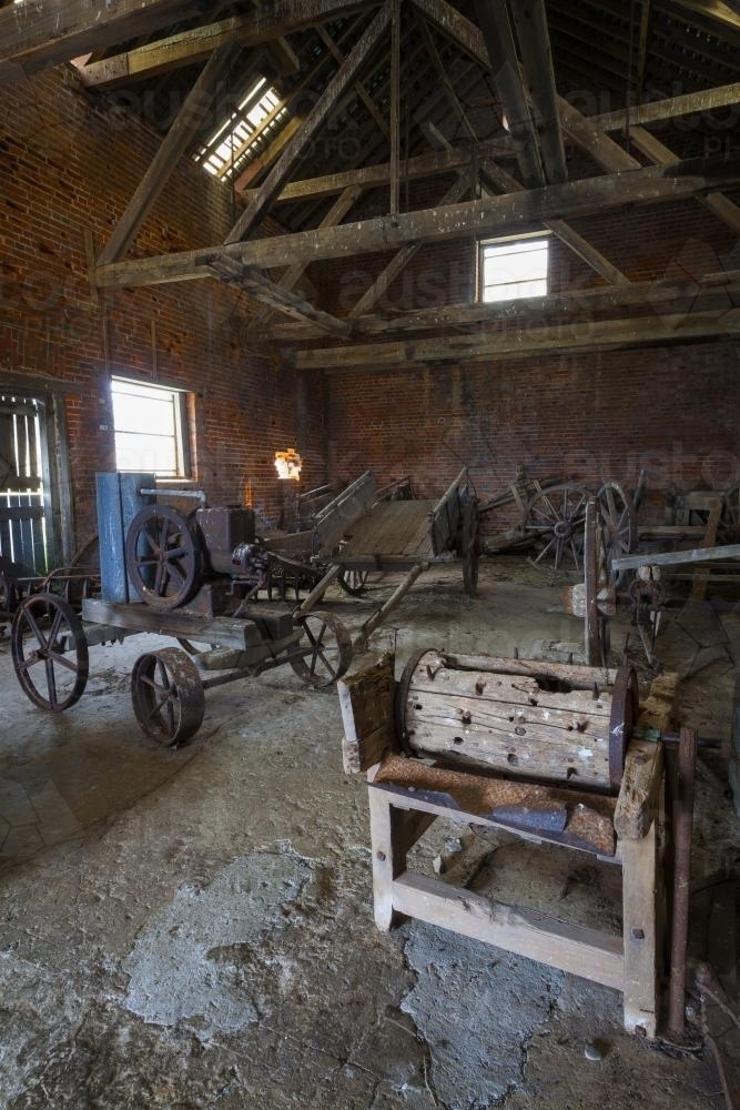 Convict Barn interior (c.1844) - Australian Stock Image