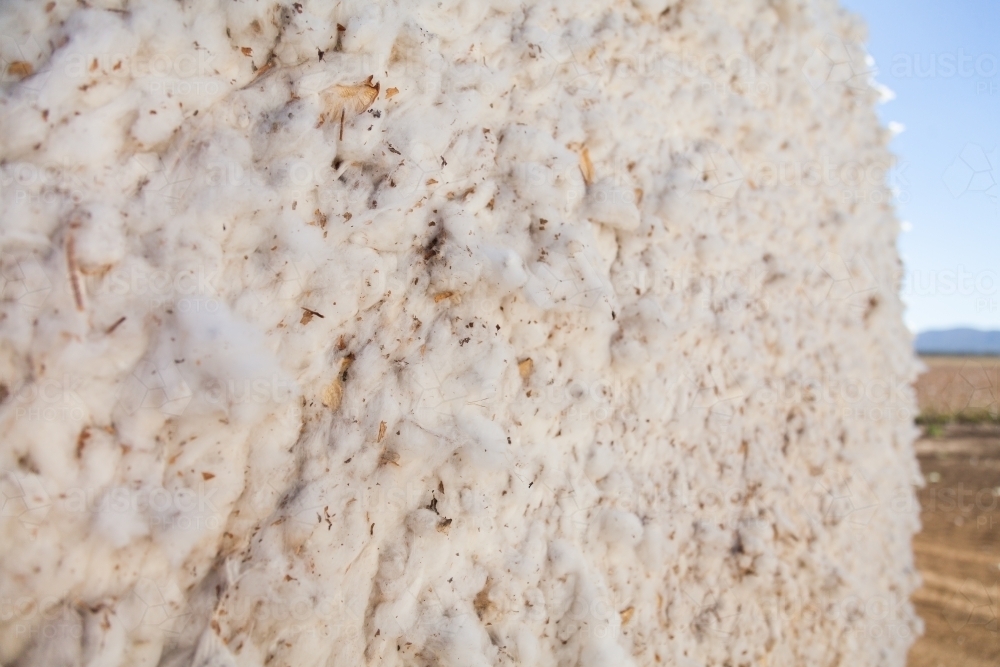 Cotton bale on Aussie farm close up - Australian Stock Image