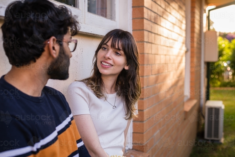 couple in conversation - Australian Stock Image