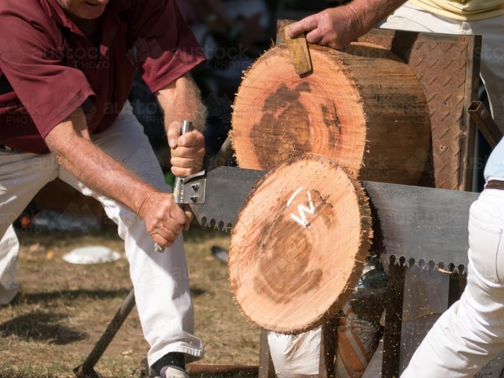 Crosscut saw competition - Australian Stock Image