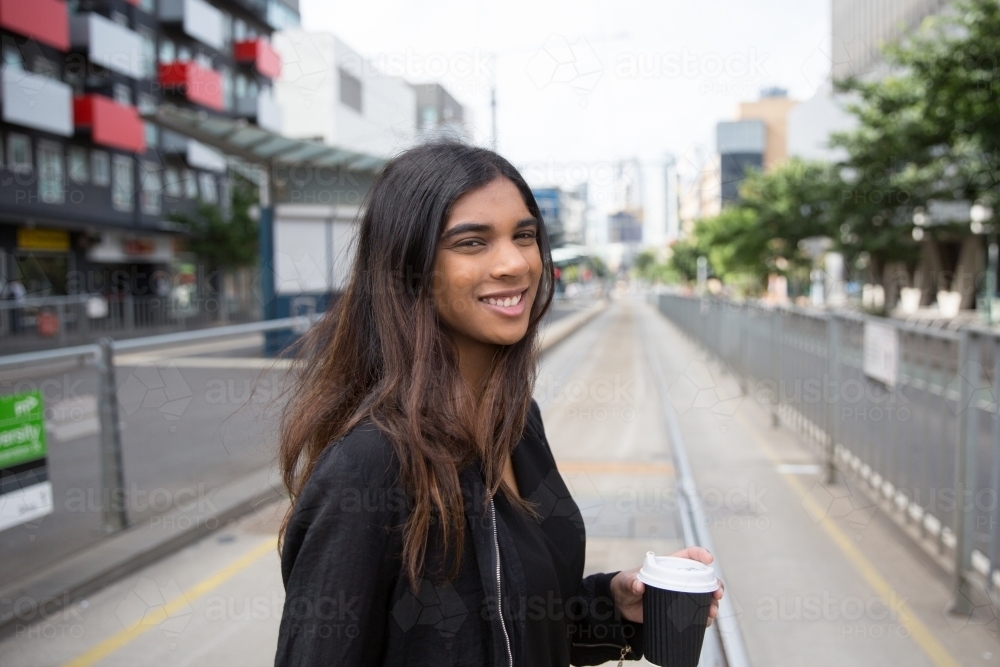 Crossing Swanston Street - Australian Stock Image