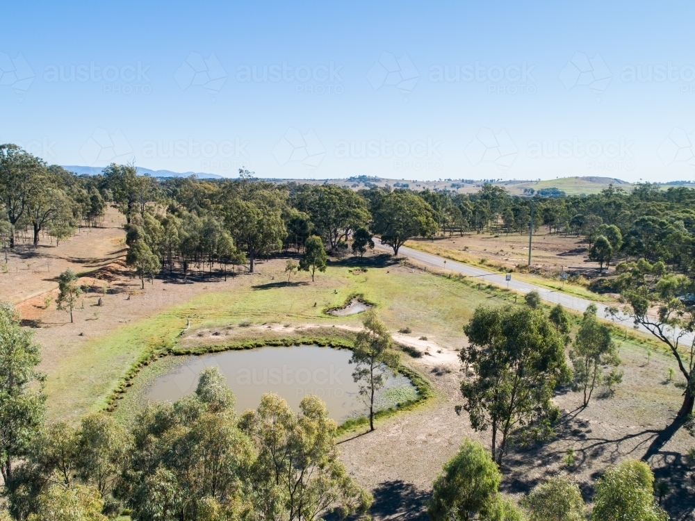 Dam in dry paddock - Australian Stock Image