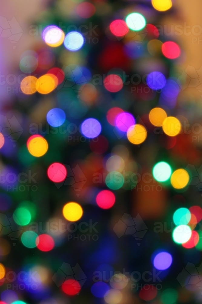 Christmas lights background bokeh abstract - Australian Stock Image