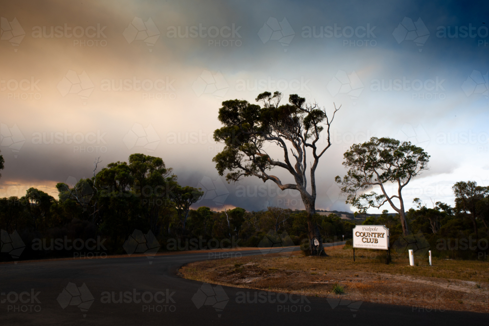 Denmark Bushfire smoke on gloomy day in remote Australia - Australian Stock Image