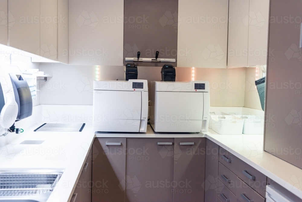 Dental instrument sterilisation room - Australian Stock Image