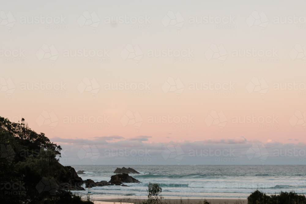 Diggers Beach Coffs Harbour Aanuka Sunset- Landscape - Australian Stock Image