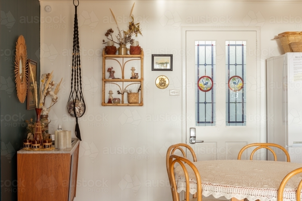 Dining room and sideboard in holiday home - Australian Stock Image