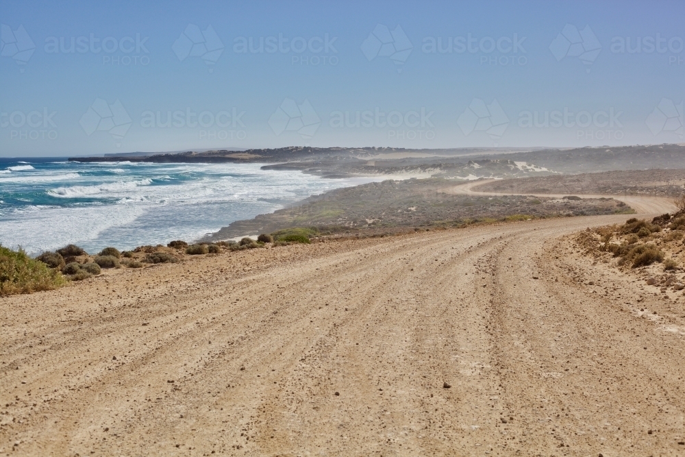 dirt road by the coastline - Australian Stock Image