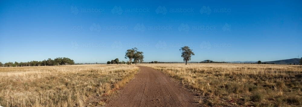 Dirt road driveway on country farm - Australian Stock Image