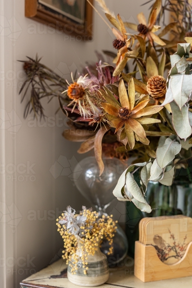 Dried flower arrangement - Australian Stock Image