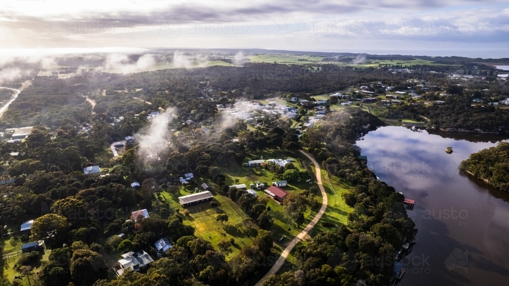 Drone Photo of Glenelg River in Victoria - Australian Stock Image